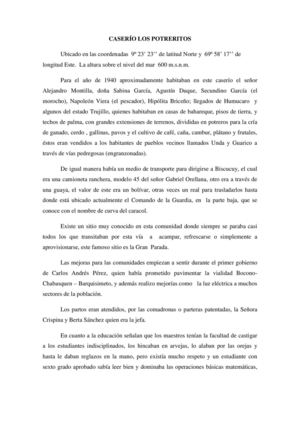 CASERIO LOS POTRERITOS PARROQUIA SAN JOSÉ DE SAGUÁZ BISCUCUY PORTUGUESA