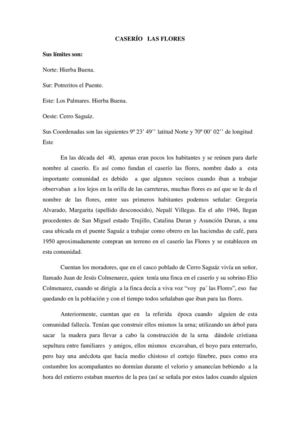 CASERIO LAS FLORES PARROQUIA SAN JOSÉ DE SAGUÁZ BISCUCUY PORTUGUESA