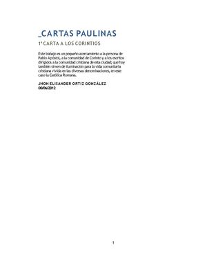 Primera Carta a los Corintios