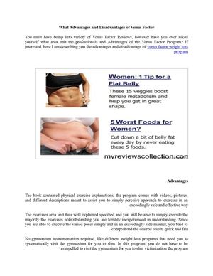 What Advantages and Disadvantages of Venus Factor