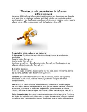 Técnicas para la presentación de informes 