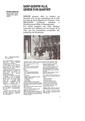 Genèse d'un quartier. St Quentin en Yvelynes centre ville