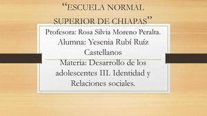 "Desarrollo de la identidad y de la personalidad " Susan Harter