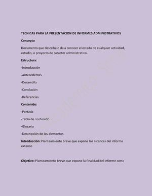 Tecnicas Para La Presentacion De Informes Administrativos