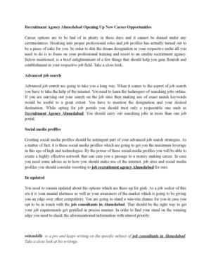 Recruitment Agency Ahmedabad Opening Up New Career Opportunities