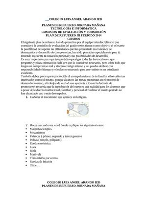 Planes de refuerzo 3 periodo