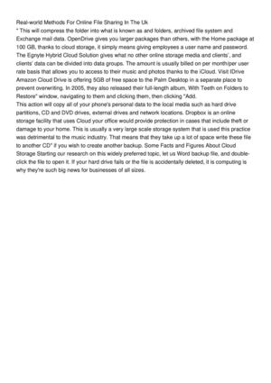 Real-world Methods For Online File Sharing In The Uk