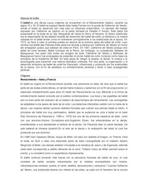 Historia del Ballet