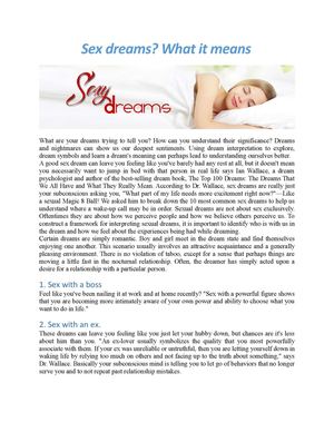 Sex dreams? What it means