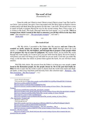 1955-1957 - The word of God