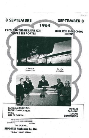 Journal de la rentrée - Dorval-Jean-XXIII - 8 septembre 1964