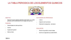 CONOZCA ALGO DE LA TABLA PERIODICA..