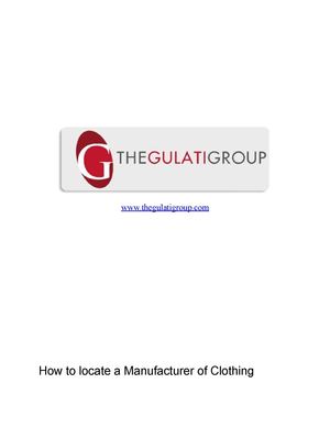 How to locate a Manufacturer of Clothing
