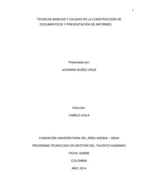 Normas tecnicas basicas y de calidad en la construcción de documentos y presentación de informes