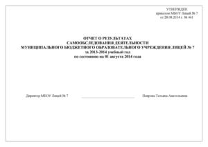 Отчет о результатах самообследования деятельности МБОУ Лицей № 7 за 2013-2014 уч.год