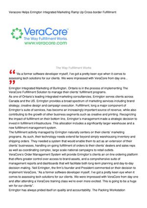 Veracore Helps Errington Integrated Marketing Ramp Up Cross-border Fulfillment
