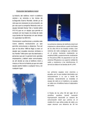 Evolución del teléfono móvil