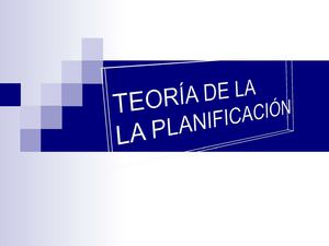 TEORÍA ADE LA PLANIFICACIÓN