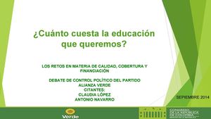 Presentación debate de educación por Claudia López