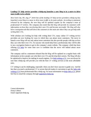 calaméo leading cv help service provider cvhelp org launches a new