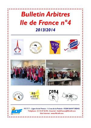 Bulletin des Arbitres d'Ile de France n°4