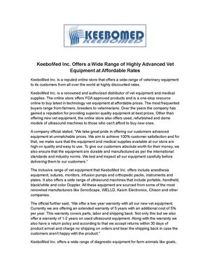 KeeboMed Inc. Offers a Wide Range of Highly Advanced Vet Equipment at Affordable Rates