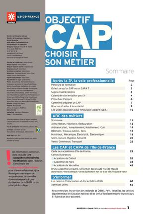 Objectif CAP, rentrée 2014