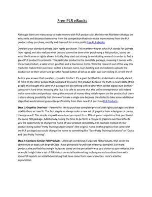 Free PLR eBooks