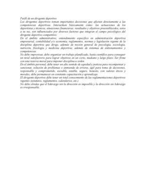 Perfil de un dirigente deportivo