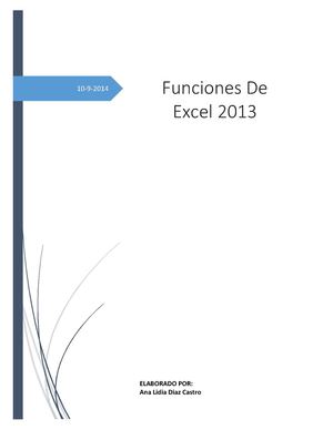 FUNCIONES DE EXCEL 2013