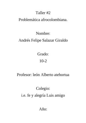 Problemática afrocolombiana taller 2