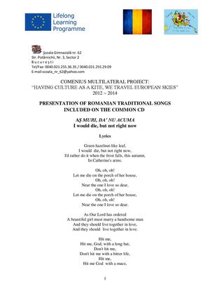 PRESENTATION OF ROMANIAN TRADITIONAL SONGS AND DANCES 