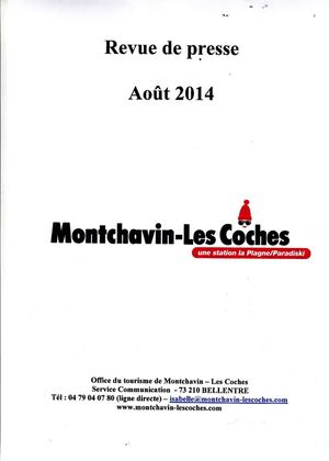 Revue de presse Montchavin-Les Coches Août 2014