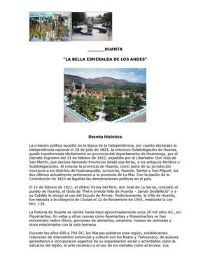 HUANTA la bella esmeralda de los andes