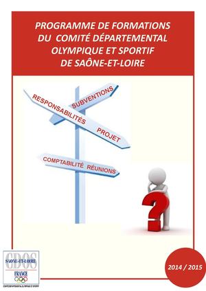Catalogue des formations du CDOS 71 2014-2015