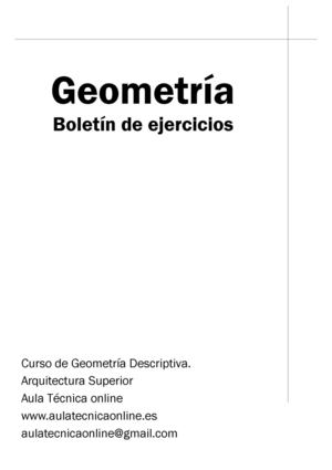 Boletín de Ejercicios de Geometría