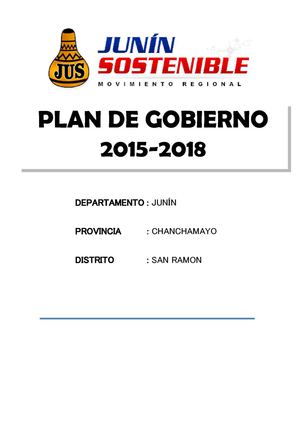 Plan de Gobierno Junín Sostenible con su Gente