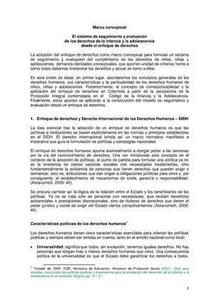 Marco conceptual sobre los derechos de los niños, (as) y adolescentes