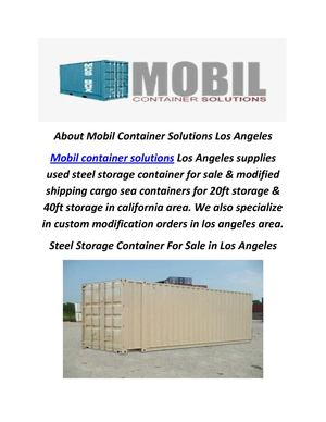 Mobil Container Solutions : Cheap Storage Containers For Sale in Los Angeles