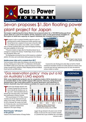 Gas to Power Journal - Weekly News - 72- 2014 September 12