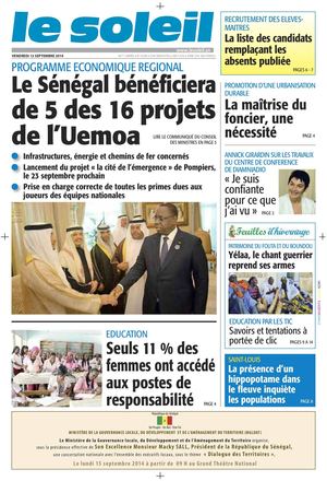 Edition du 12 Septembre 2014