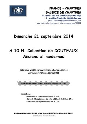 COLLECTION DE COUTEAUX - Dimanche 21 septembre 2014 à 10H: