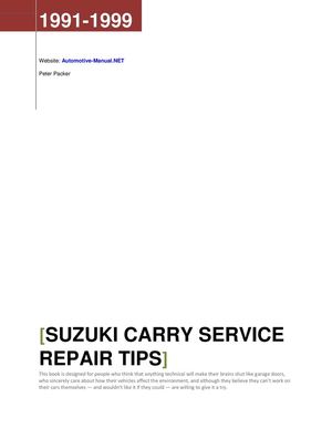 Suzuki Carry 1991-1999 Service Repair Tips