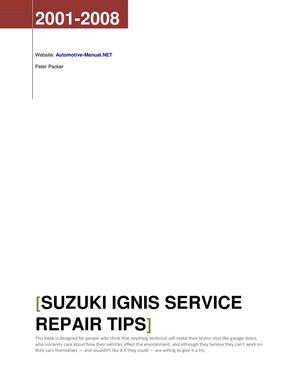 Suzuki Ignis 2001-2008 Service Repair Tips