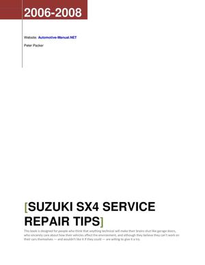 Suzuki SX4 2006-2008 Service Repair Tips