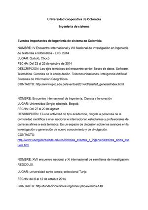 fecha de eventos de contexto de ingeniería de sistema en latinoamerica