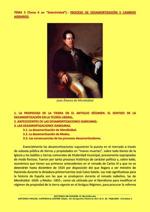 05. Proceso de desamortización y cambios agrarios