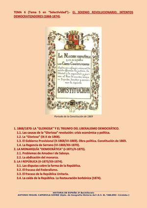 06. El sexenio revolucionario. Intentos democratizadores (1868-1874)