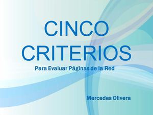 Criterios para evaluar páginas Web