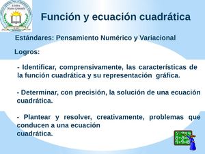 Función y Ecuación Cuadrática